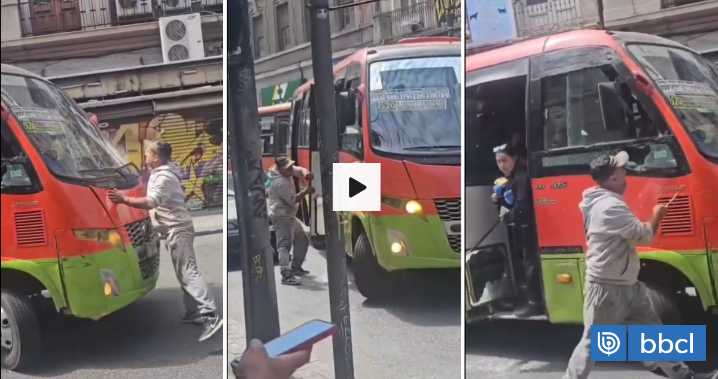 VIDEO | Violento altercado es protagonizado por conductor en Viña del Mar en contra de micro