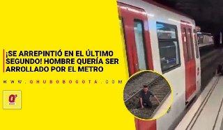 ¡Se arrepintió en el último segundo! Hombre quería ser arrollado por el metro