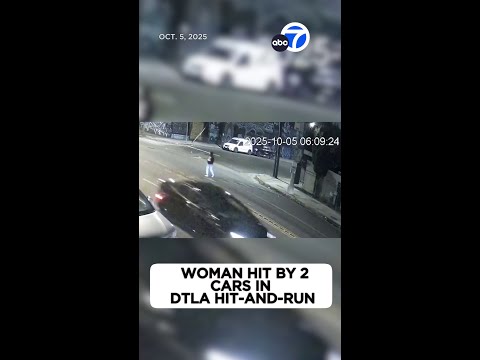 Woman hit by 2 cars in downtown LA
