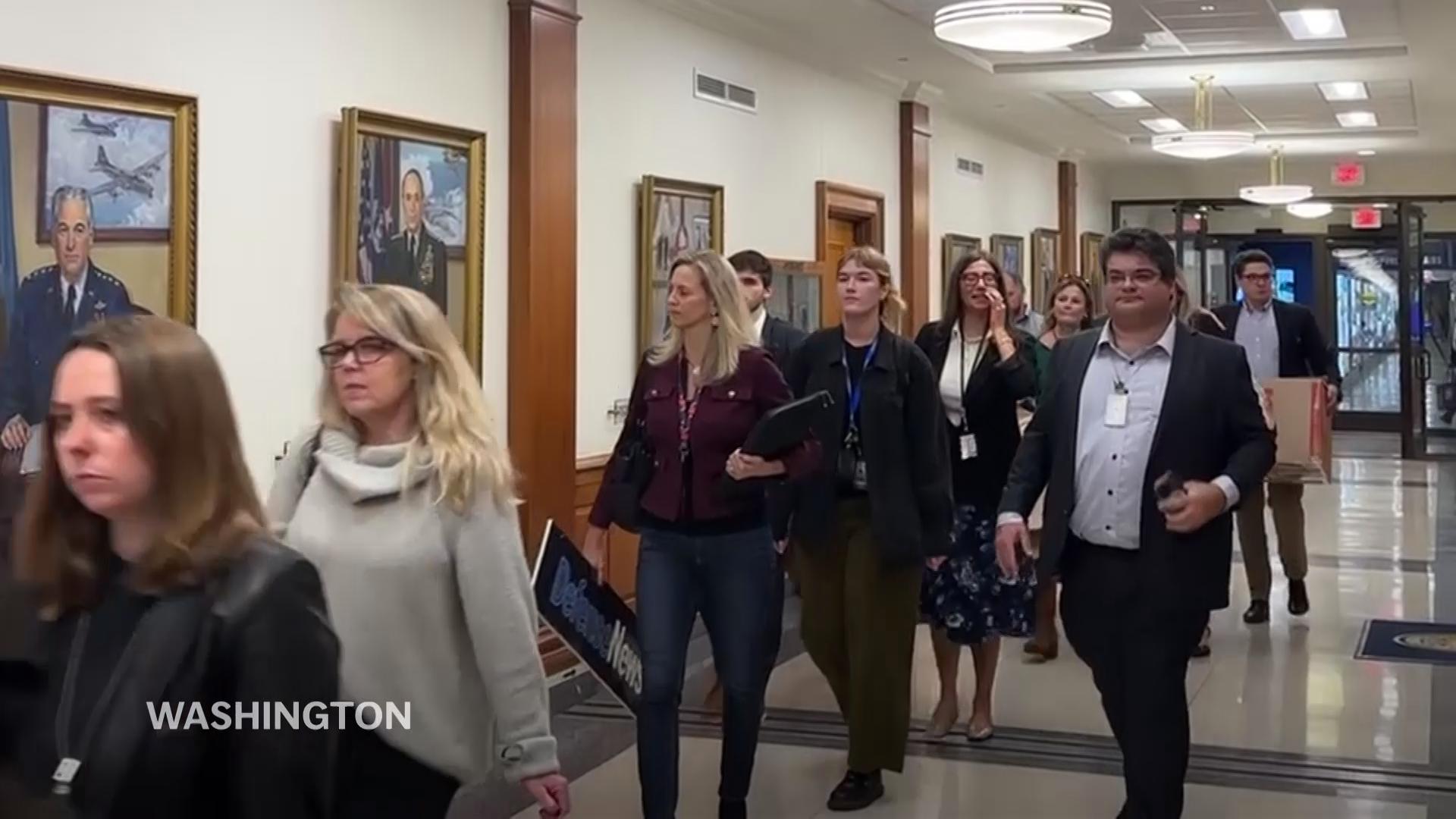 Journalists turn in access badges, exit Pentagon rather than agree to new reporting rules