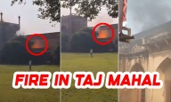 Fire Sparks Panic at Taj Mahal’s Southern Gate Following Short Circuit: Video