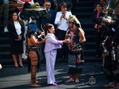 FOTOS: Primer informe: Clara Brugada recibe bastón de mando y ‘limpia de Fuego Nuevo’ en CDMX