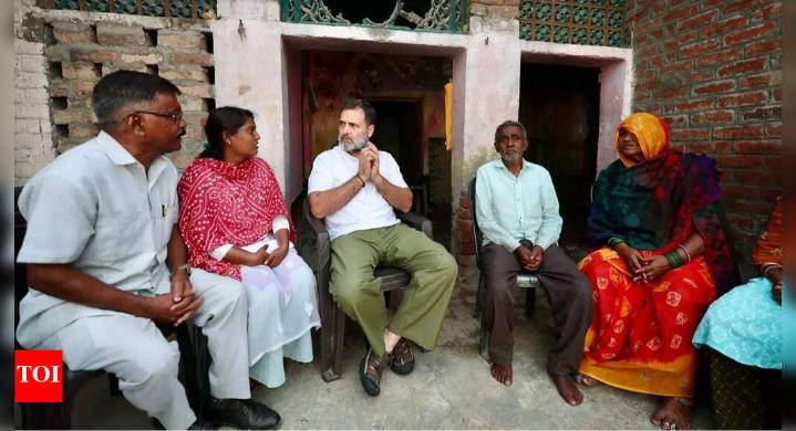 UP lynching case: Rahul Gandhi meets Dalit victim's family; claims govt 'threatening' them