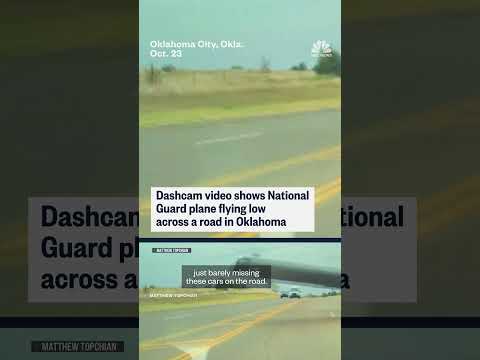 Dashcam video shows National Guard plane flying low across a road in Oklahoma