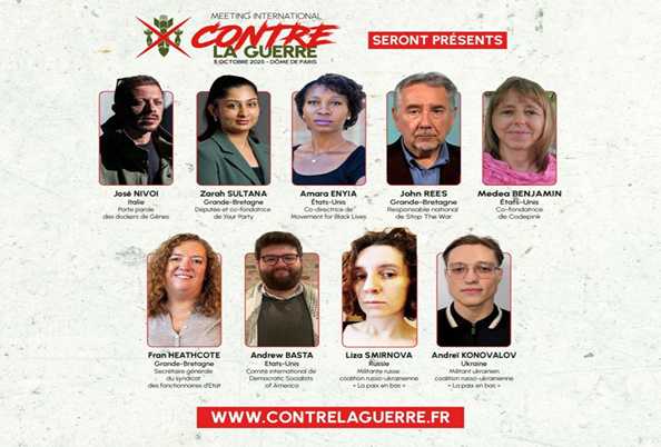 Mitin internacional contra la guerra y el genocidio