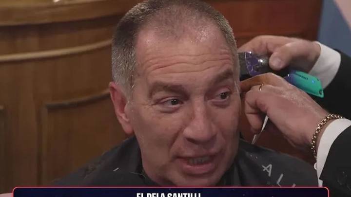 Santilli cumplió su promesa de campaña y se rapó en vivo