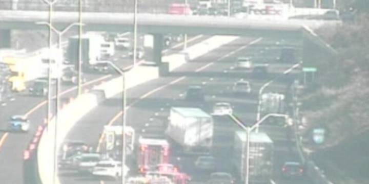 Multi-vehicle crash involving tractor-trailer reported on I