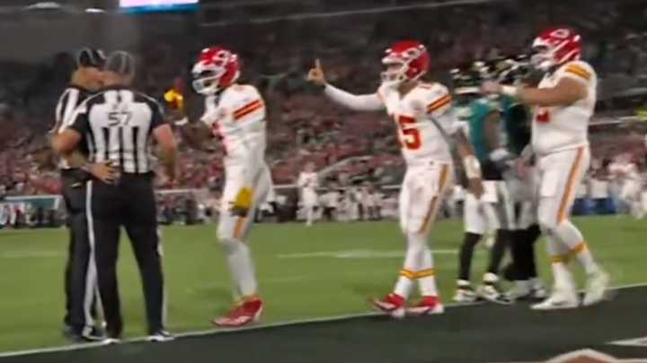 NFL fans demand Patrick Mahomes is punished over 'whining' to refs and 'bullying' them into giving Chiefs TD vs Jaguars