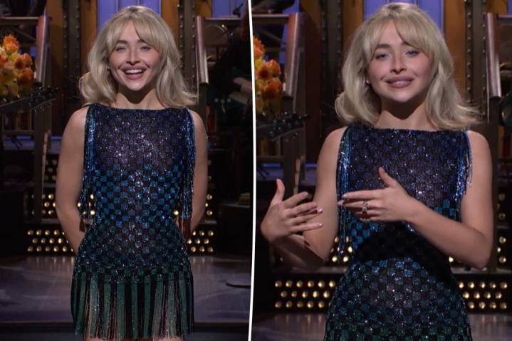 Sabrina Carpenter jokes about provocative image in 'SNL' monologue