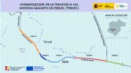 La Avenida de Sagunto en Teruel permanecerá cortada por las noches durante tres semanas por las obras de movilidad sostenible