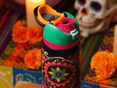 Owala is dropping a glow-in-the-dark Sugar Skull FreeSip water bottle on Oct 28