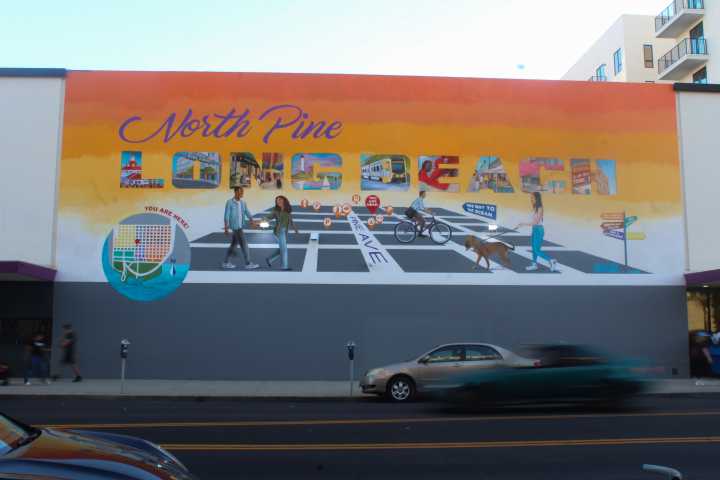 Downtown Long Beach has a new mural highlighting its North Pine neighborhood