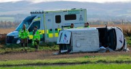 Van flips into field in horror crash in East Lothian