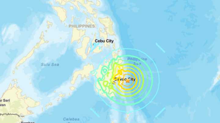 Powerful 7.4 magnitude earthquake strikes off the coast of the Philippines triggering tsunami warning