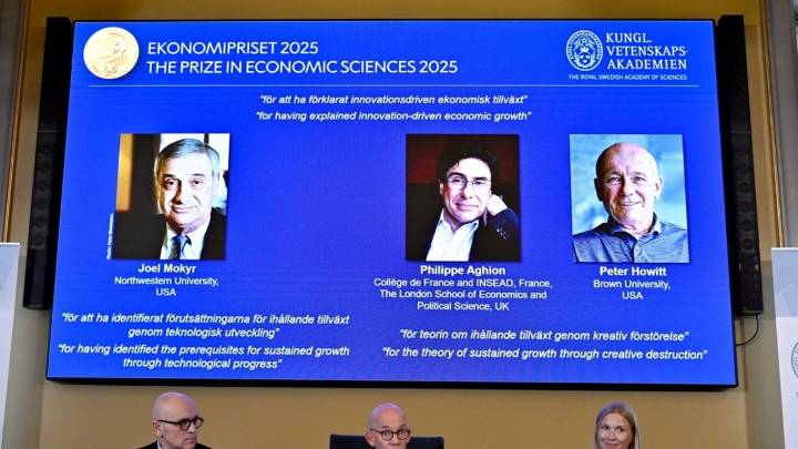 Mokyr, Aghion y Howitt ganan el Nobel de Economía 2025 por demostrar cómo la innovación es motor del crecimiento sostenido