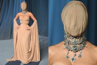 Kim Kardashian Turns Heads By Covering Her Face With Flesh-Toned Mask at Los Angeles Gala