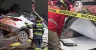 Mientras dormía: mujer protagoniza choque en Calzada de Tlalpan y conductor derriba poste en Eduardo Molina