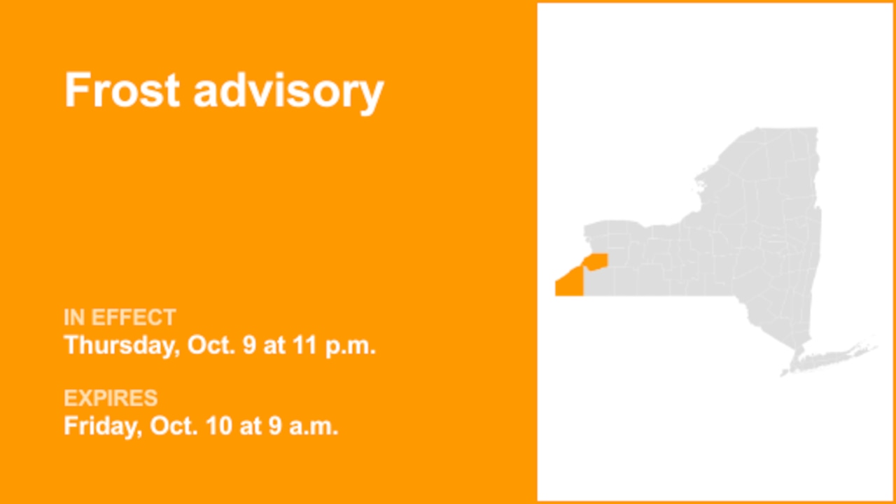 NY weather: Frost advisory affecting Chautauqua and Erie counties until Friday morning