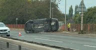 Vehicle overturns on Stoke