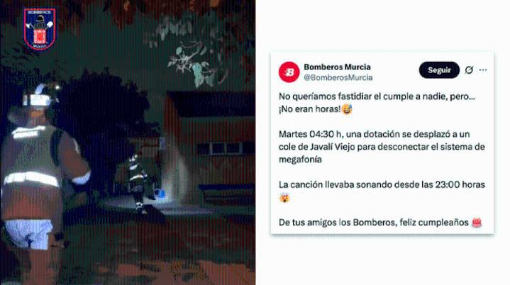 Bomberos de España tuvieron que entrar de madrugada a colegio porque llevaba 5 horas sonando el “Cumpleaños feliz” por megáfono