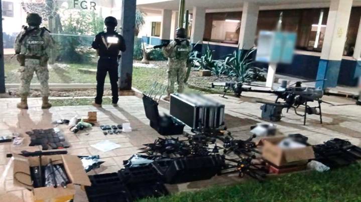 Aseguran Drones, Armas y Cartuchos Durante Operativos en Reynosa