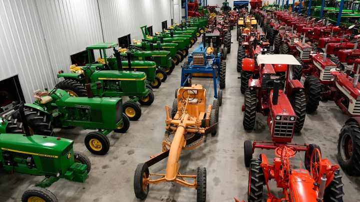 Iowa entrepreneur Jon Kinzenbaw trims his unique tractor collection
