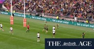 Walsh celebrates try with huge swan dive