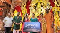 Bollywood Durga Puja 2025: Ajay Devgn and Kajol Kickstart New Cinematic Journey With Devgn CineX on Maha Navami (See Pics)