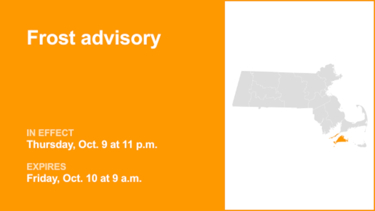 Dukes County under a frost advisory until Friday morning