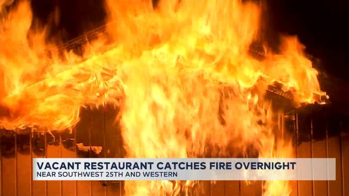 Flames engulf vacant SW OKC restaurant