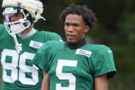 Jets’ Garrett Wilson sits out practice with knee injury, status for Sunday vs. Panthers uncertain