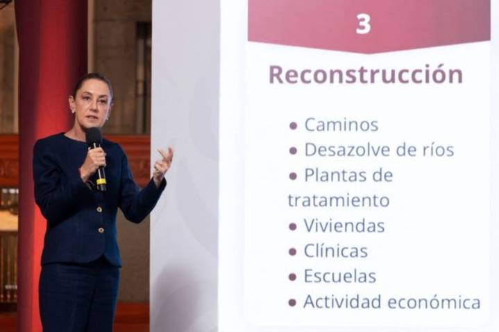 Claudia Sheinbaum presenta los 4 ejes de trabajo por la emergencia por lluvias