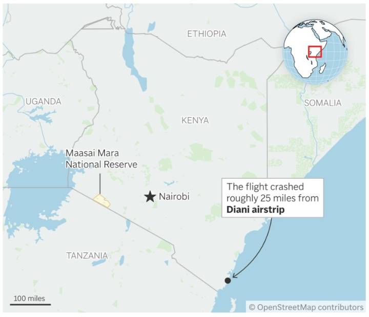 Plane crashes while flying tourists to Kenya's Maasai Mara, killing 11 people