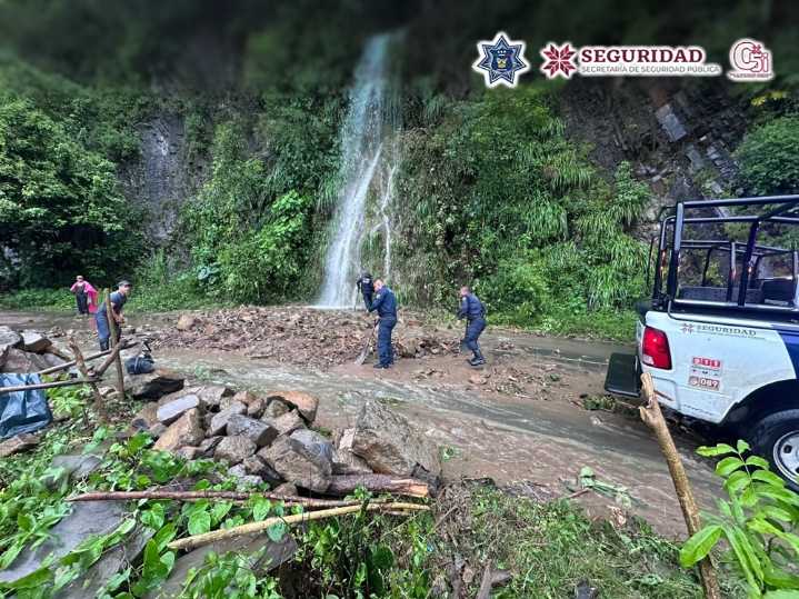 SSPH implementa labores preventivas por derrumbe en Tlanchinol