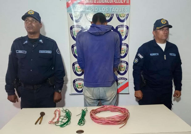 Privado de libertad sujeto que había hurtado cableado eléctrico