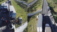 Fuerte choque de camiones sobre la carretera Monterrey