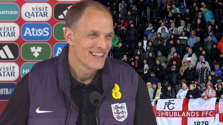 England fans sing chants at Thomas Tuchel in World Cup qualifier against Latvia