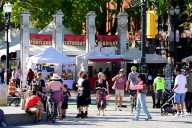 ‘War-ravaged’ Portland hits back on Trump — with crochet, chicken costumes and farmers markets