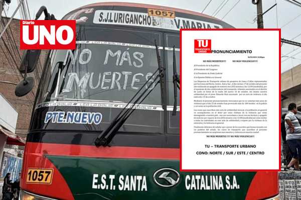 Transportistas urbanos convocan apagado de motores este viernes tras asesinatos en Lurín