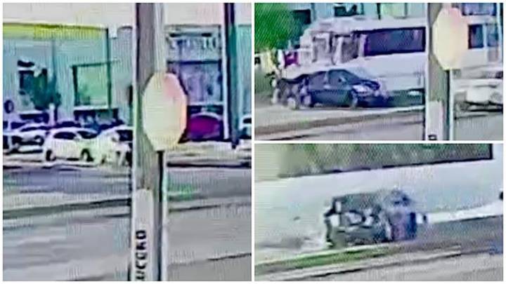 VIDEO: Versa se le atravesó a camión en la Tecnológico