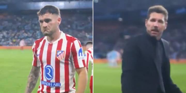 Ingresó en el entretiempo y fue reemplazado a los 30 minutos: el enojo de un futbolista del Atlético de Madrid con Simeone