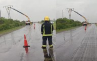 Cable de alta tensión cayó en la ruta 39 y generó preocupación