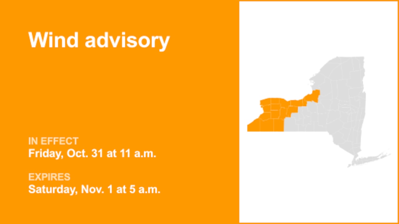 Wind advisory for Cayuga and Oswego counties for Friday and Saturday