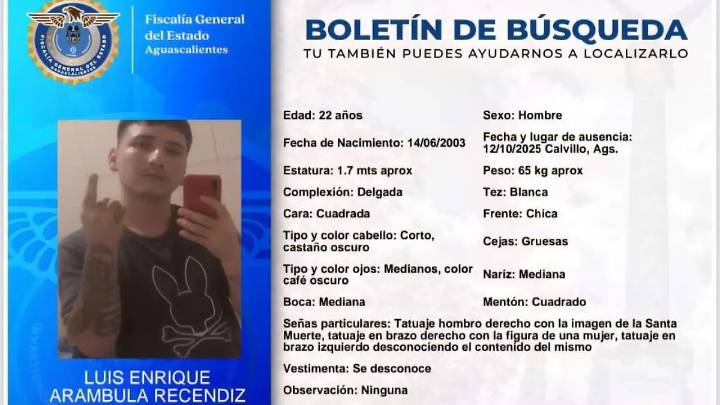 Tres jóvenes desaparecen en Calvillo el 12 de octubre; Fiscalía y Comisión de Búsqueda intensifican operativo de localización