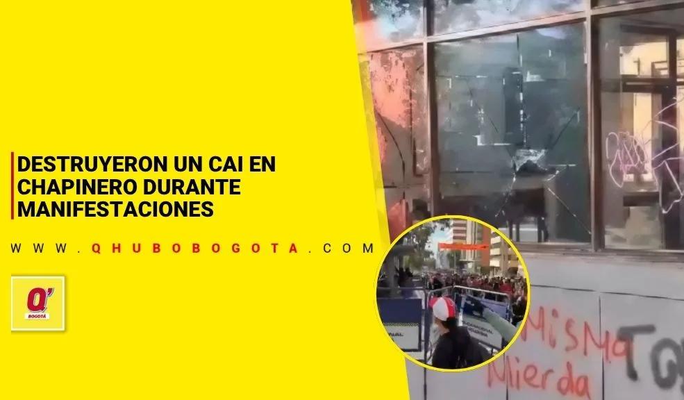 Destruyeron un CAI en Chapinero durante manifestaciones