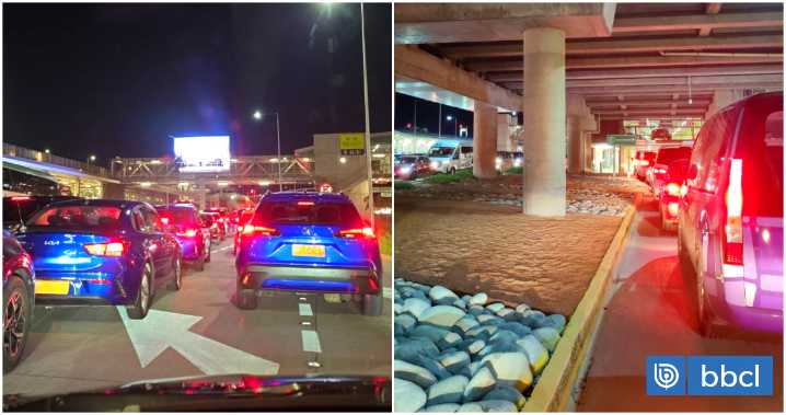 Volcamiento de camión provocó caos vial en Aeropuerto de Santiago: pasajeros caminaron por la ruta
