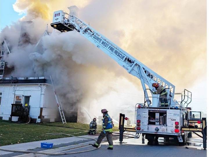 Trenton fire displaces nine people, kills two dogs, razes home