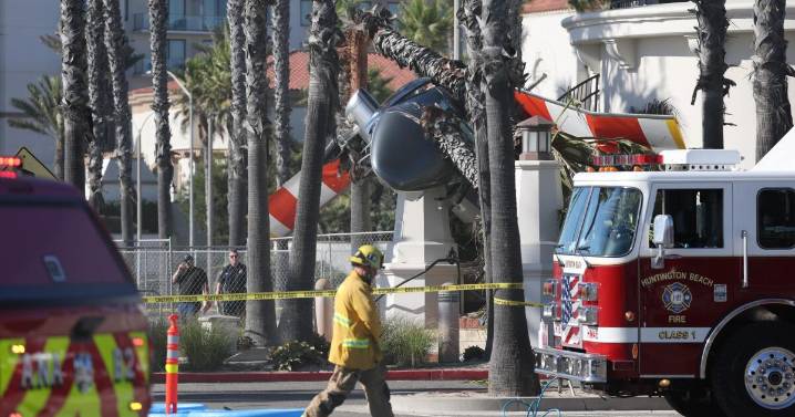 Five hospitalized after helicopter crashes next to Huntington Beach hotel