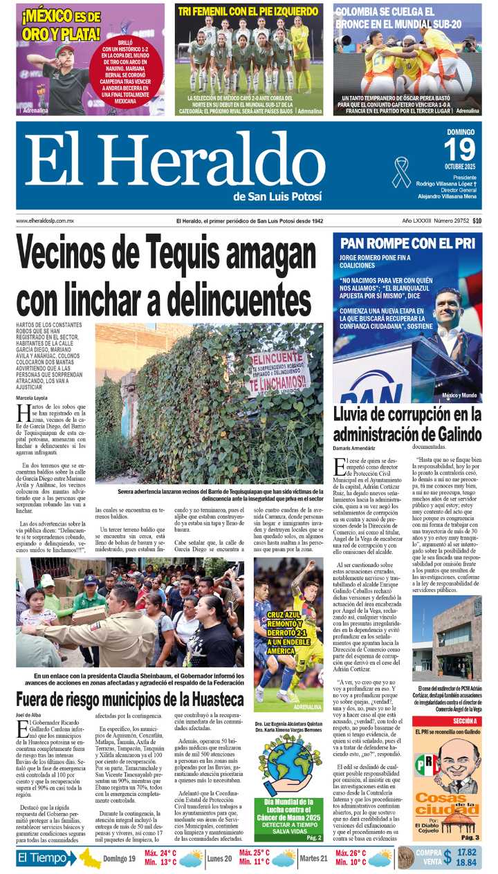 Edición impresa 19 de octubre de 2025