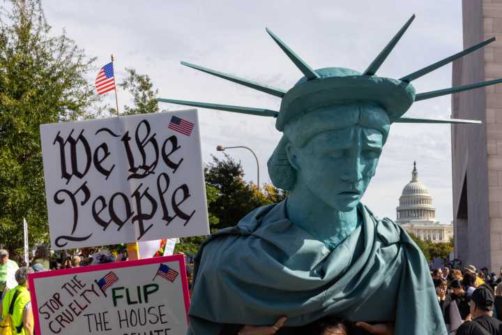 PHOTOS: No Kings DC Protest—the Signs, the Costumes, the Crowd
